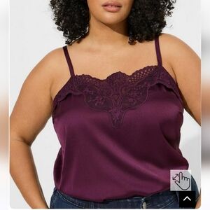 🆕️ TORRID  "SOPHIE" SATIN LACE TRIM CAMISOLE